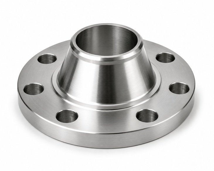 310Brida con cuello soldado de acero inoxidable-7vista detallada que muestra el cuello de soldadura y la cara de la brida 310s Stainless Steel Weld Neck Flange, detail view showing weld neck and flange face