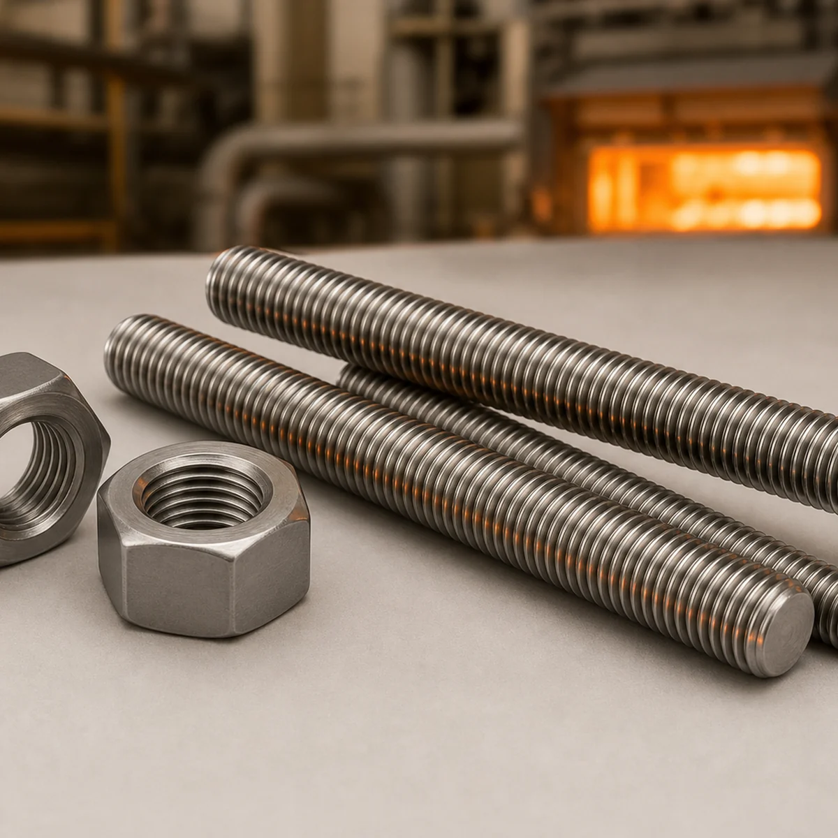 Incoloy 800 800H 800HT nickel iron chromium fully threaded high temperature stud bolts Incoloy 800 800H 800HT nickel iron chromium fully threaded high temperature stud bolts