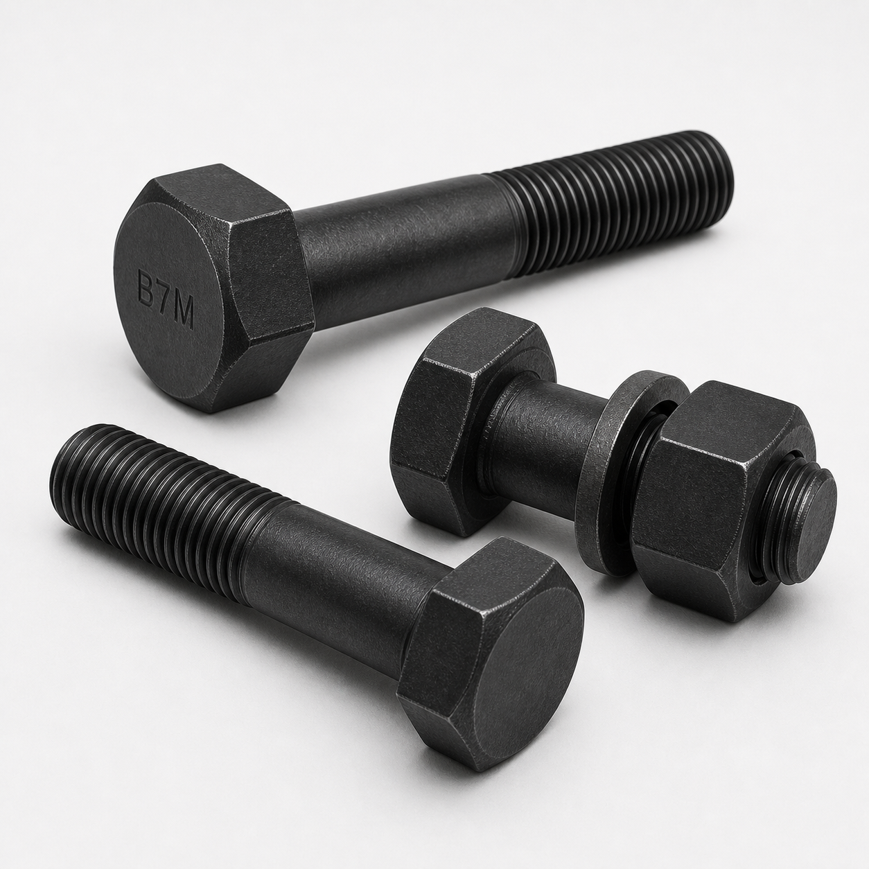 Pernos hexagonales pesados de acero de aleación ASTM A193 grado B7Meación de dureza controlada ASTM A193 grado B7M ASTM A193 Grade B7M hardness-controlled alloy steel heavy hex bolts