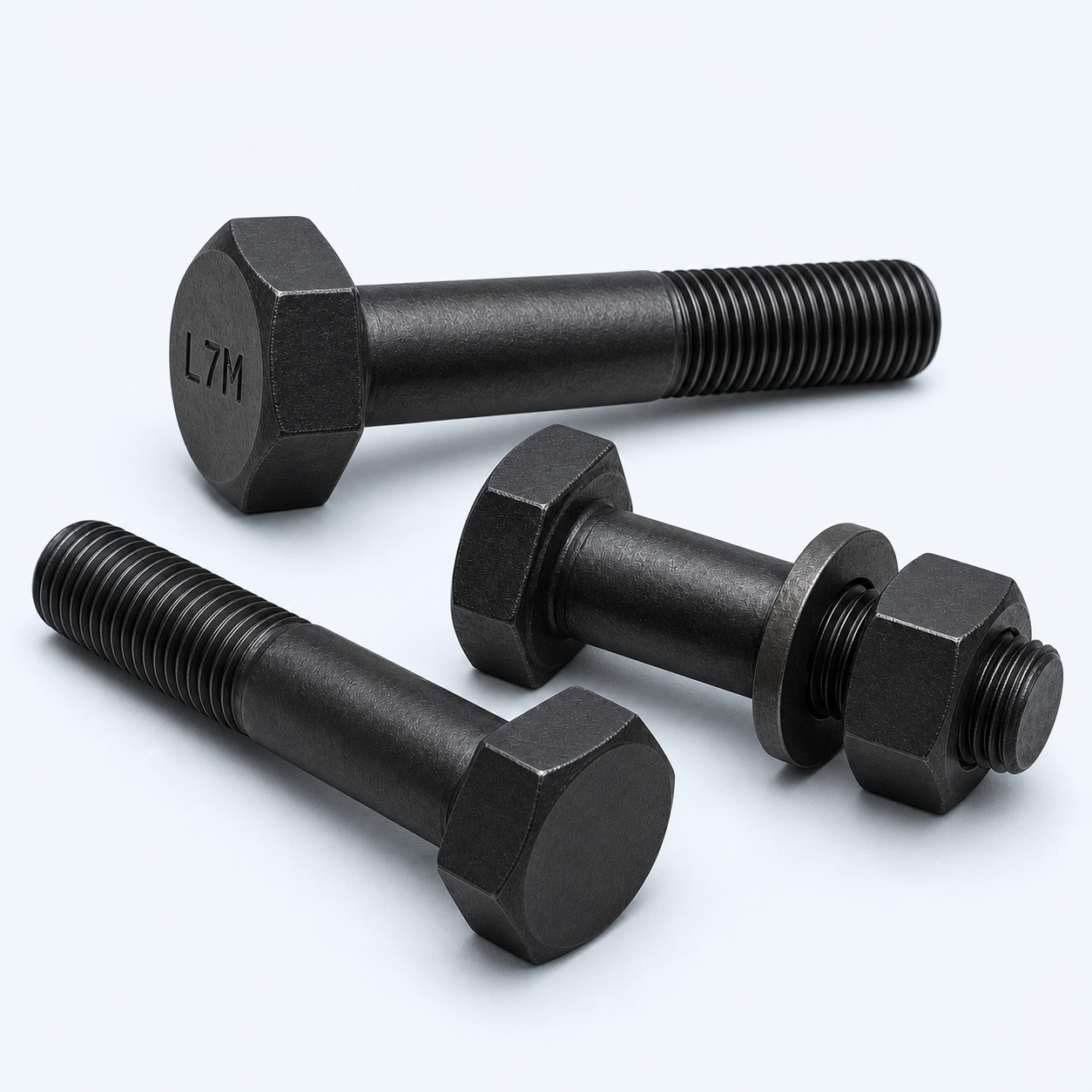 Pernos hexagonales pesados de acero de aleación ASTM A320 grado L7M ASTM A320 Grade L7M hardness-controlled low-temperature heavy hex bolts