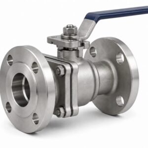 254 SMO floating ball valve with flanged ends and lever handle