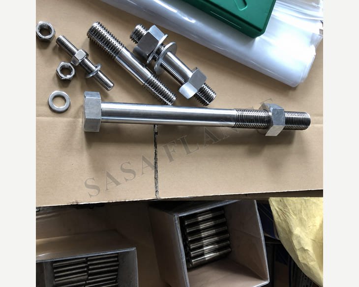 316 stainless steel stud bolts assembled with hex nuts and washers 316 stainless steel stud bolts assembled with hex nuts and washers